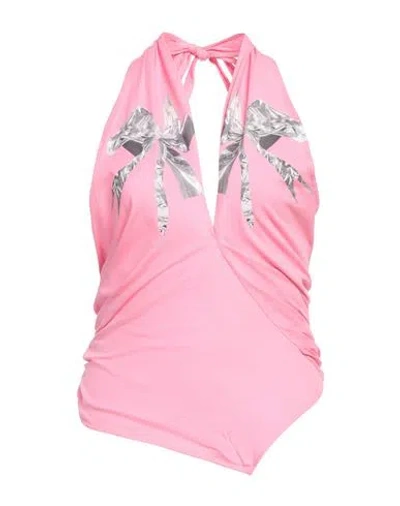 MSGM MSGM WOMAN TOP PINK SIZE S COTTON