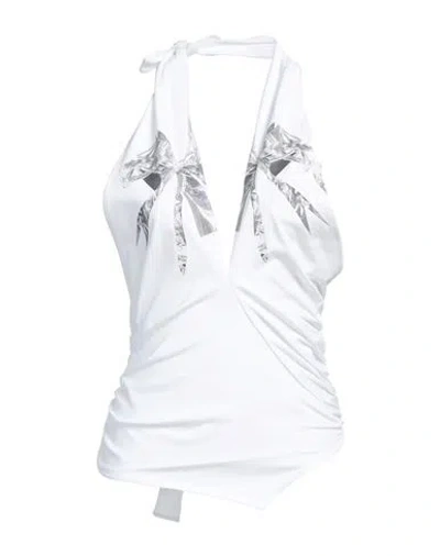 MSGM MSGM WOMAN TOP WHITE SIZE S COTTON