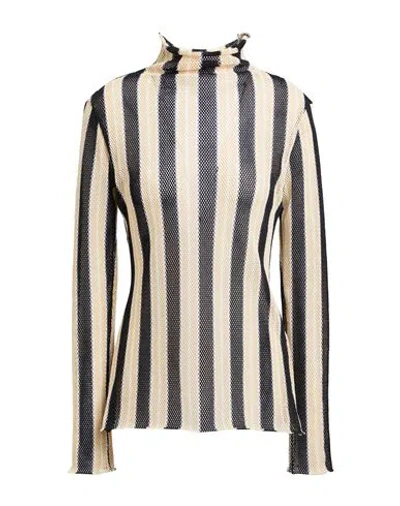 MSGM MSGM WOMAN TURTLENECK BEIGE SIZE 8 COTTON, POLYESTER