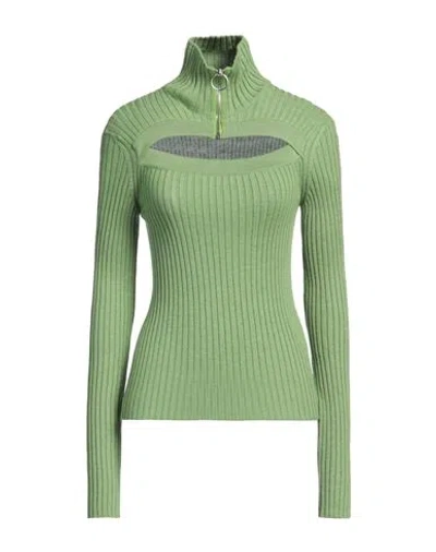 MSGM MSGM WOMAN TURTLENECK GREEN SIZE M WOOL, ACRYLIC