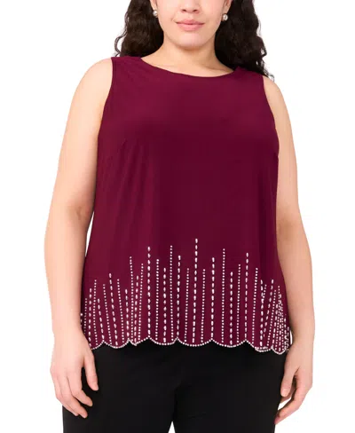 MSK PLUS SIZE ROUND-NECK SLEEVELESS TOP