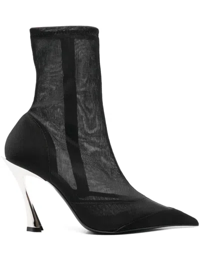 MUGLER 95MM MESH ANKLE BOOTS
