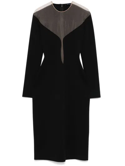 MUGLER DOUBLE-LAYER MIDI DRESS