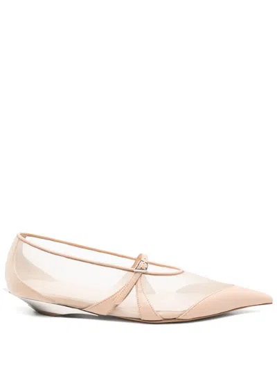 MUGLER MESH FANG BALLET FLATS