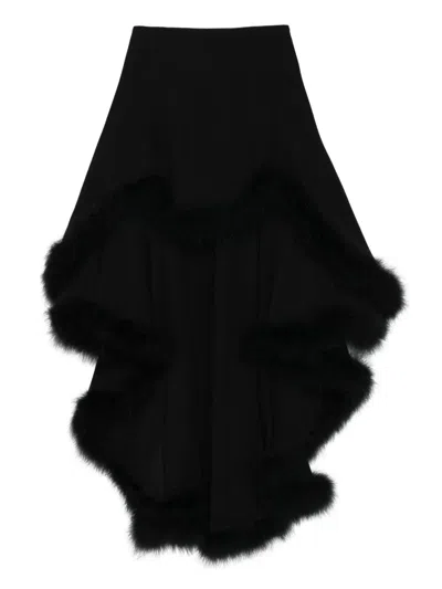 MUGLER TRIMMED ASYMMETRIC SKIRT