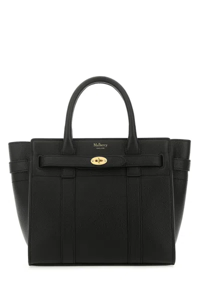 MULBERRY BLACK LEATHER MINI BAYSWATER HANDBAG