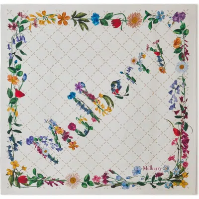 MULBERRY MULBERRY SILK WILD FLORAL SQUARE SCARF