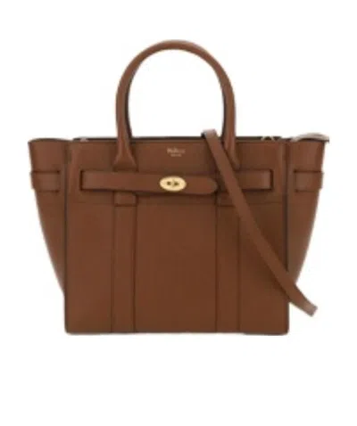 MULBERRY MULBERRY BAYSWATER LOGO DETAILED ZIPPED SMALL TOTE BAG