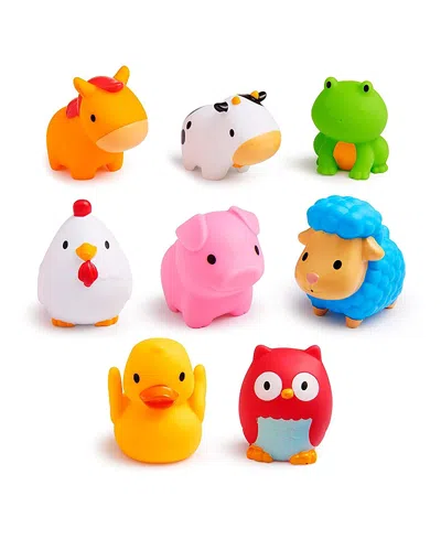MUNCHKIN FARM ANIMAL SQUIRTS BATH TOYS, 8 PACK - AGES 12 MONTHS+