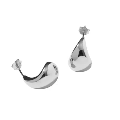 MURU WOMEN'S TEAR DROP STATEMENT STUDS SILVER
