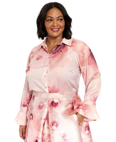 MUSE PLUS SIZE FLORAL-PRINT BLOUSE