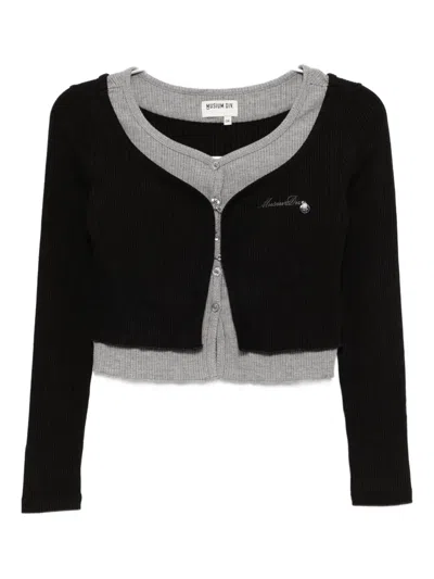 MUSIUM DIV. EMBROIDERED-LOGO LAYERED TOP