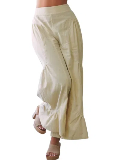 MUSTARD SEED WIDE LEG RUFFLE PANTS IN CREAM