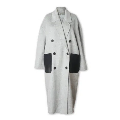 MUTE BY JL WOMEN'S GREY MARIE VICUÑA BLENDED OVERSIZED COAT - LIGHT GRAY