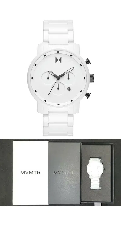 MVMT MVMT MOVEMENT EXCLUSIVE LIMITED EDITION CHRONO CERAMIC WHITE BLACK WATCH 45MM