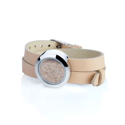 MY LITTLE NATURE WOMEN'S NEUTRALS / BROWN HANDMADE DESIGNER BRACELET WITH NATURAL BEACH SAND – VACATION JEWELRY GIFT