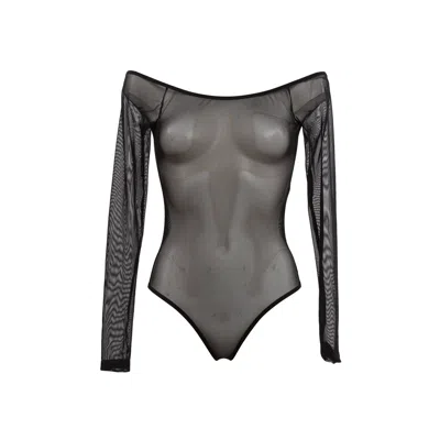 MY MOKONDO WOMEN'S BLACK MESH BODY OFFSHOULDER