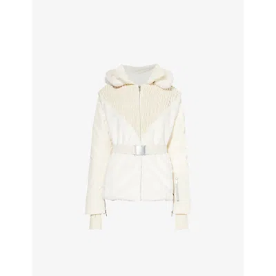 MY SUNDAY SKI WOMENS MY SUNDAY SKI HOODED BELTED SLIM-FIT WOVEN JACKET