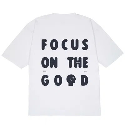 MYSIMPLICATED MEN'S BLACK / WHITE OVERSIZED WHITE T-SHIRT - FOCUS DESIGN
