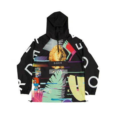 MYSIMPLICATED MEN'S GREEN / BLACK / NEUTRALS WATER REPELLENT WINDBREAKER STATUE DESIGN