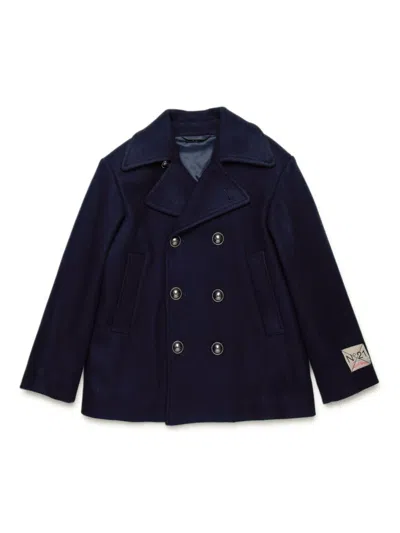 N°21 LOGO-APPLIQUÉ DOUBLE-BREASTED COAT