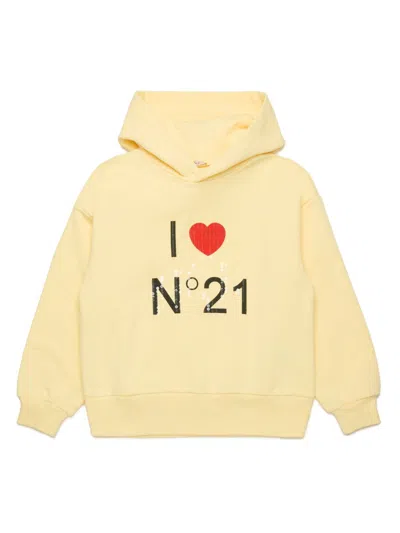 N°21 LOGO-PRINT COTTON HOODIE