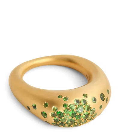 NADA GHAZAL NADA GHAZAL BIG YELLOW GOLD AND TSAVORITE MY MUSE URBAN RING