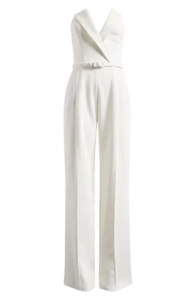 NADINE MERABI NADINE MERABI VANESSA STRAPLESS BELTED CREPE FLARE JUMPSUIT