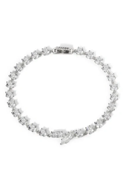 NADRI NADRI BEATRIX OFFSET CUBIC ZIRCONIA BRACELET