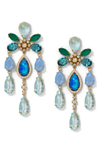 NADRI NADRI BLUE LAGOON CHANDELIER EARRINGS