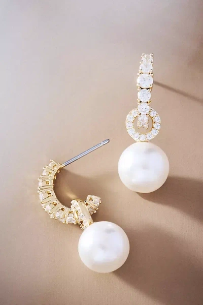 NADRI C-HOOP PEARL DROP EARRINGS