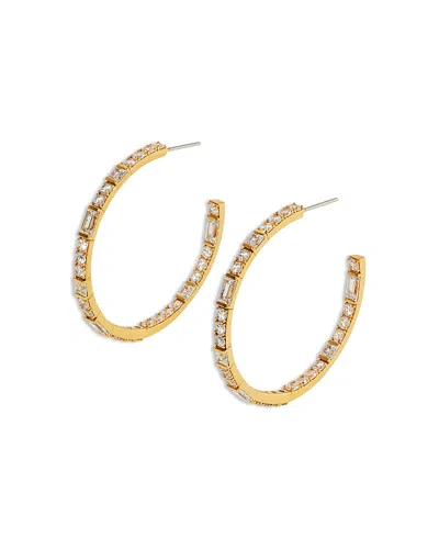NADRI CUBIC ZIRCONIA HOOP EARRINGS IN 18K GOLD PLATED