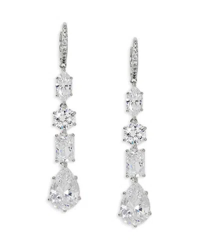 NADRI CUBIC ZIRCONIA MIXED CUT LEVERBACK DROP EARRINGS