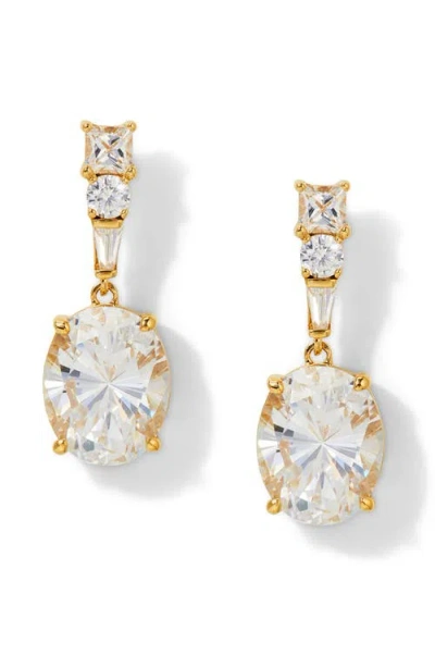 NADRI NADRI DELPHINE OVAL CUBIC ZIRCONIA DROP EARRINGS