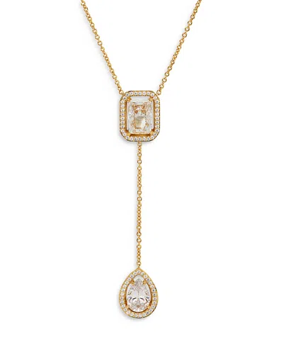 NADRI RADIANT CUBIC ZIRCONIA HALO LARIAT NECKLACE, 16-18