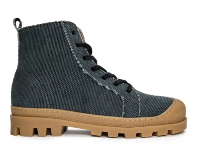 NAE VEGAN KNÖCHEL STIEFEL GEFÜTTERT HIG-TOP SNEAKER AUS BIO- BAUMWOLLE MIT SCHNÜRUNG