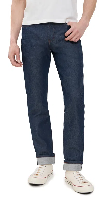 NAKED AND FAMOUS WEIRD GUY NATURAL INDIGO SELVEDGE JEANS INDIGO