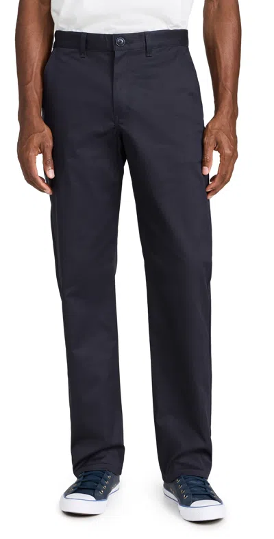 NAKED & FAMOUS STRAIGHT CHINO NAVY STRETCH TWILL PANTS NAVY