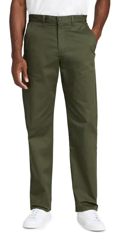 NAKED & FAMOUS STRAIGHT CHINO PANTS KHAKI GREEN
