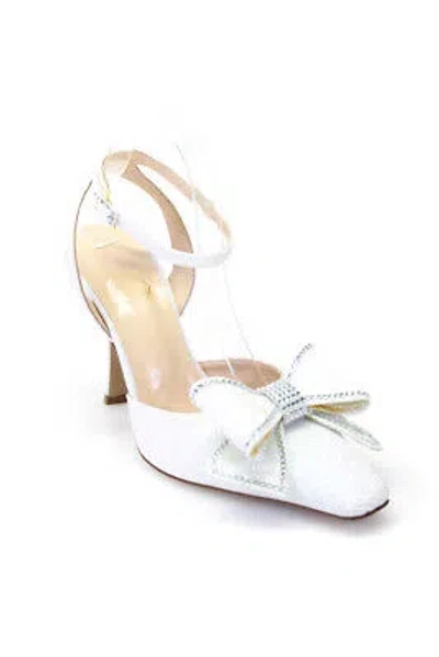 NALEBE NALEBE WOMENS DIMANTE PUMPS - WHITE GLITTER SIZE 40