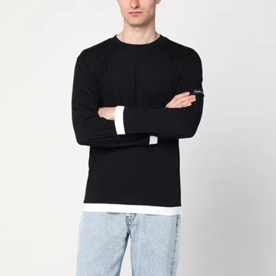 NAMACHEKO NAMACHEKO BLACK/WHITE COTTON KNIT SHIRT