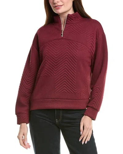 NANETTE LEPORE CHEVRON 1/4-ZIP SWEATER