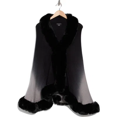 NANETTE LEPORE NANETTE LEPORE FAUX FUR TRIMMED CAPE