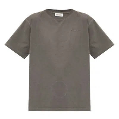 NANUSHKA NANUSHKA ASPHALT REECE LOGO COTTON T-SHIRT