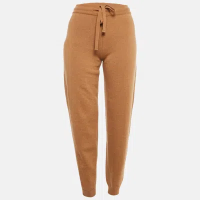 NANUSHKA CAMEL WOOL KNITTED ELLA TRACK PANTS XS