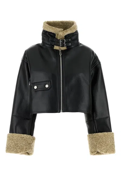 NANUSHKA BLACK SYNTHETIC LEATHER JEMMA JACKET