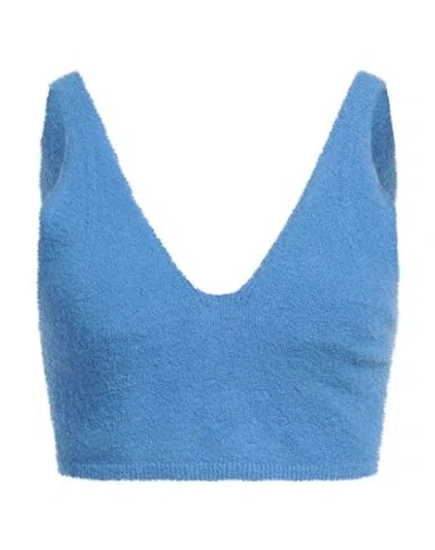 NANUSHKA NANUSHKA WOMAN TOP BLUE SIZE M MERINO WOOL, POLYAMIDE, ELASTANE