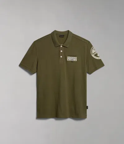 NAPAPIJRI POLO MAN NAPAPIJRI E-AMUNDSEN NP0A4H6A GAE1 GREEN LICHEN