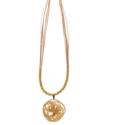 NART NATURE MAKING ART WOMEN'S GOLD THE ROSE HAND TWISTED WIRE NECKLACE