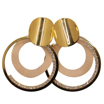 NART NATURE MAKING ART WOMEN'S GOLD THE SHINY ARCH BURITI NATURAL FIBER EARRINGS